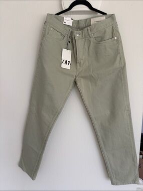 ZARA Men Slim Straight Jeans in light gray